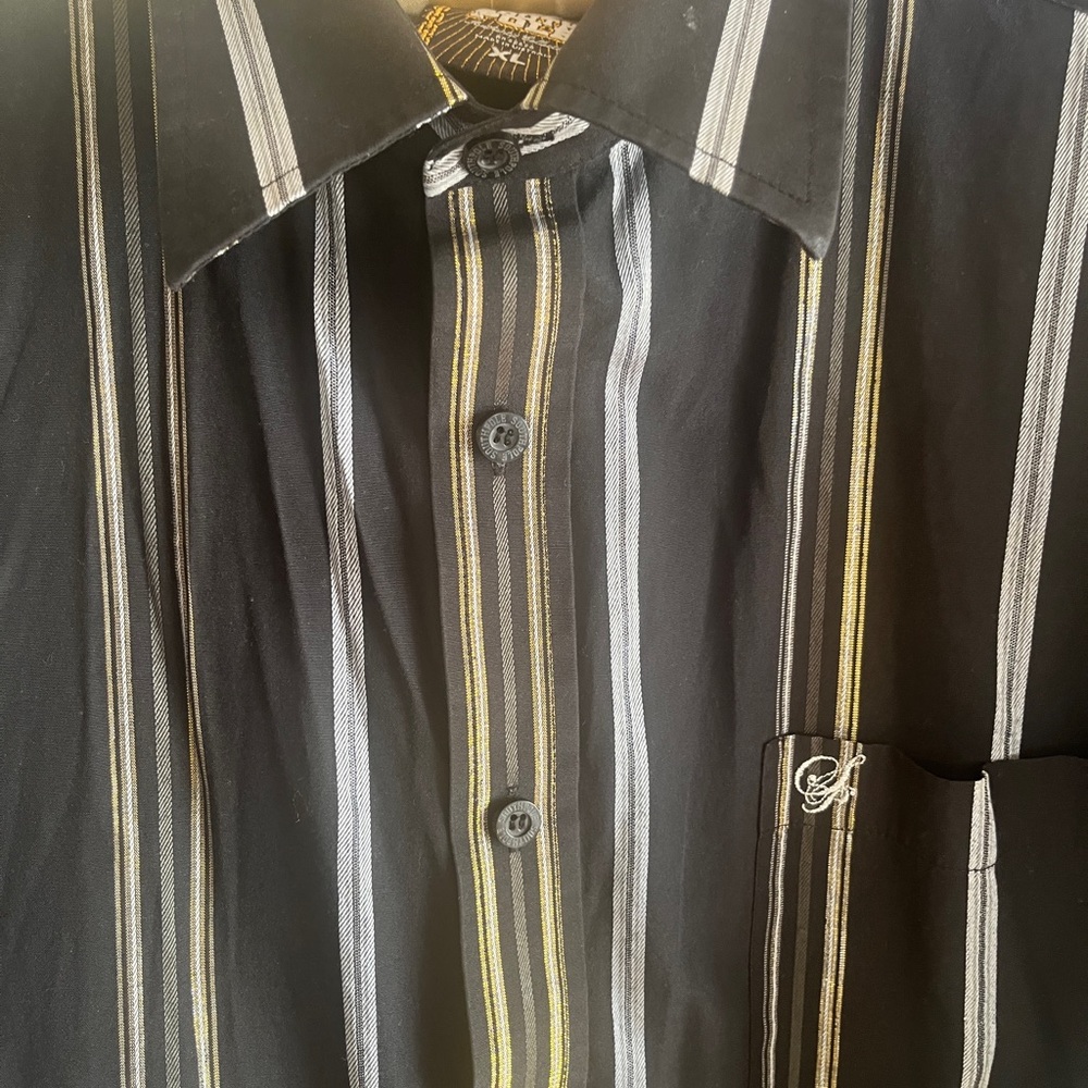 South Pole Black Shirt with White and Gold Accents